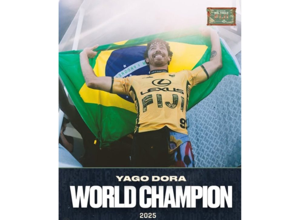Atleta paranaense Yago Dora é campeão mundial de surfe