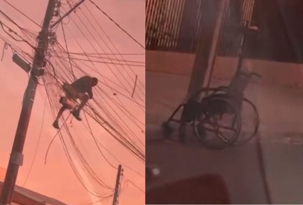Milagre? Cadeirante é flagrado roubando fio de luz no Paraná