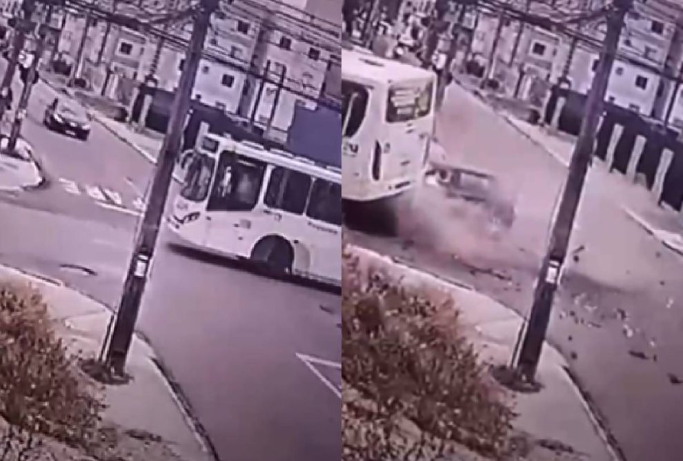Passageira morre após carro bater na traseira de ônibus: vídeo