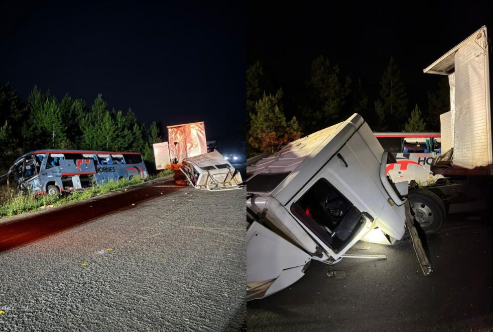 Acidente entre caminhão e ônibus deixa dois mortos e 34 feridos