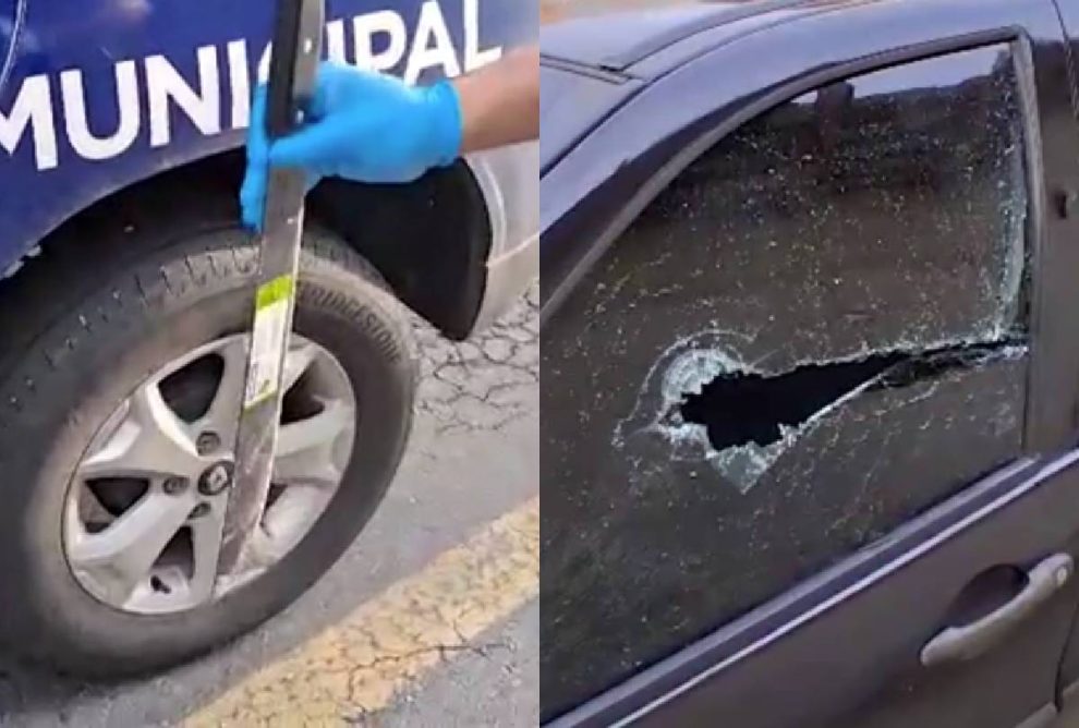 Briga entre vizinhos termina em ameaça com facão e tiros: vídeo